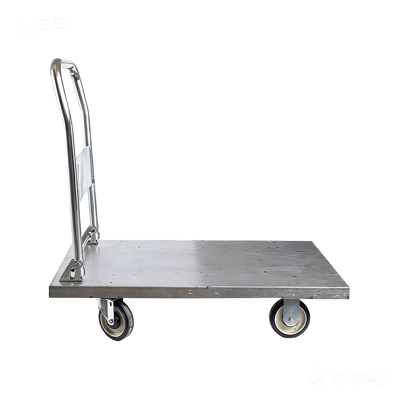 Carrello in acciaio per carichi pesanti, carrello da carico, trasportatore, carrello a base piana per uso domestico, rimorchio portatile, carrello piccolo pieghevole, carrello tirato a mano