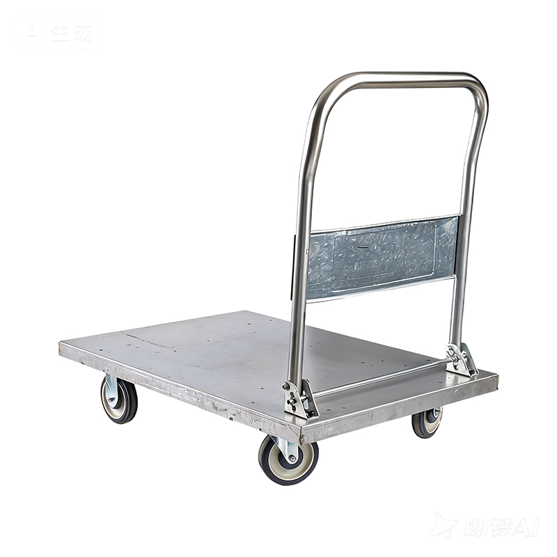 Carrello in acciaio per carichi pesanti, carrello da carico, trasportatore, carrello a base piana per uso domestico, rimorchio portatile, carrello piccolo pieghevole, carrello tirato a mano