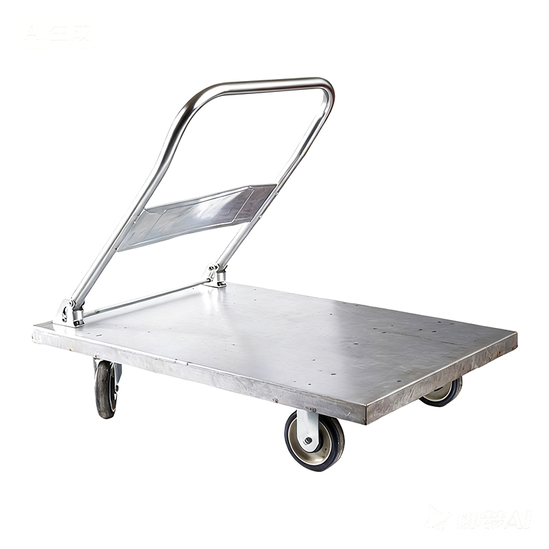 Carrello in acciaio per carichi pesanti, carrello da carico, trasportatore, carrello a base piana per uso domestico, rimorchio portatile, carrello piccolo pieghevole, carrello tirato a mano